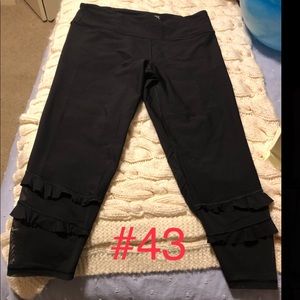 Victoria secret ruffle/sheer bottom leggings